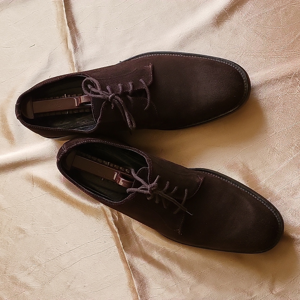 Lazzer Manifatture EUC men's suede lace up dress shoe made in Italy size 10/9040
